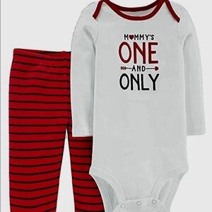 Carters Baby Boys Mommy’s One & Only Valentine’s Day Bodysuit & Pants 6 Months.